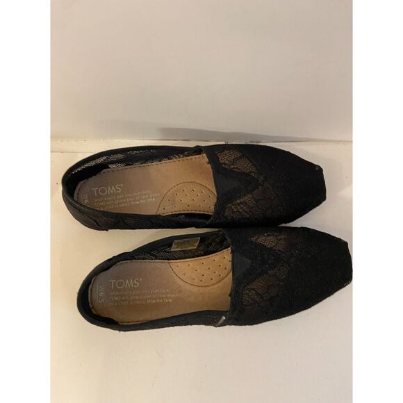 Toms Shoes - Toms‎ Crochet Black Loafers size 6.5 Excellent